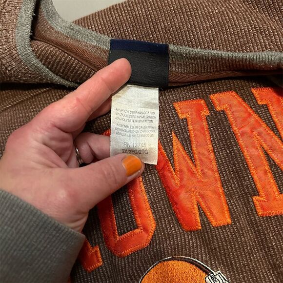 Vintage Cleveland Browns Crewneck Sweatshirt Men's 2XL Brown Football - Picture 7 of 8